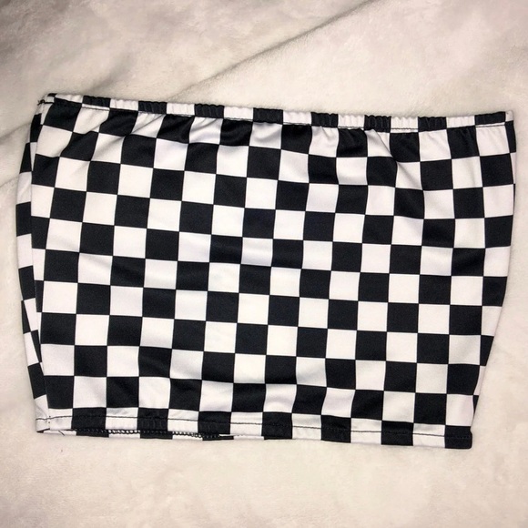 🖤🏁 New Checkered Tube Top 🏁🖤 - Picture 1 of 4